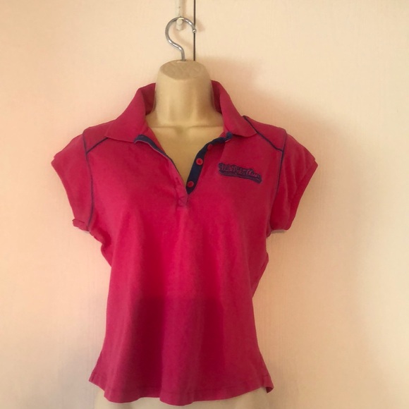 Woman’s pink Y2k U.S Polo collar tee shirt shirt - Picture 4 of 13